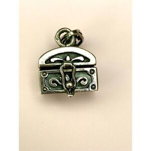 .925 Prayer Box Ornate Sterling Silver Jewelry Charm #faith